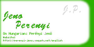 jeno perenyi business card